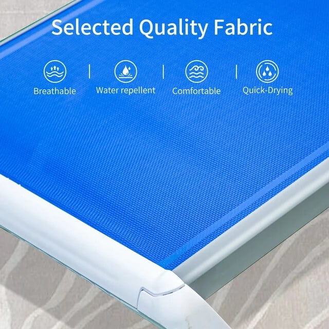 Domi Outdoor Living Chaise Lounge Chair Aluminum Adjustable Pool Lounge Chair"With All-Weather Textilene for Deck, Lawn, Backyard "1 Grey Chair"