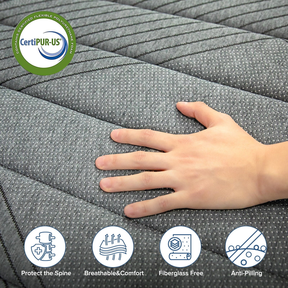 LIBORIA Queen Mattress, 10 inch Gel Memory Foam Hybrid Mattress for Cooling Sleep & Pressure Relief, Medium Firm, CertiPUR-US