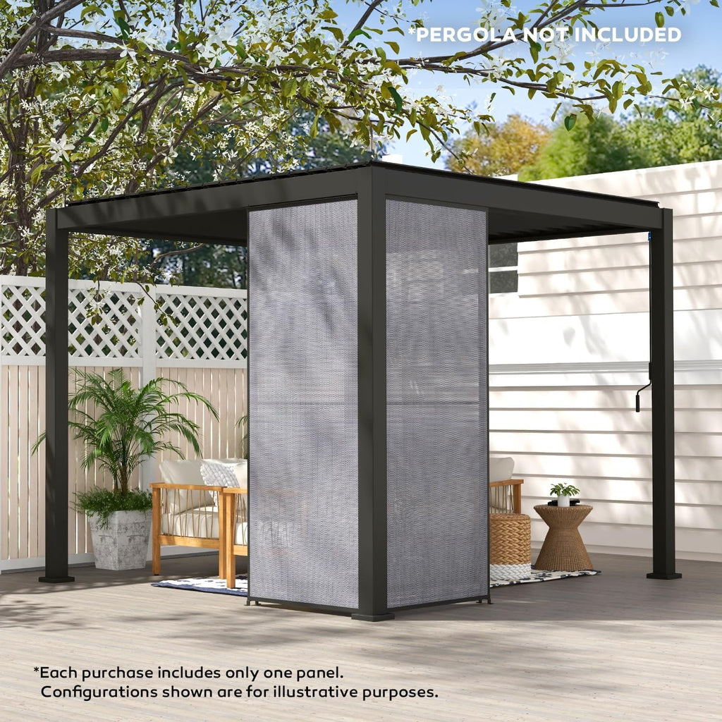 Mirador 111S Pergola Accessories, 1/3 10' Side Aluminum Deco Wall Screen, Charcoal (Not Pergola)