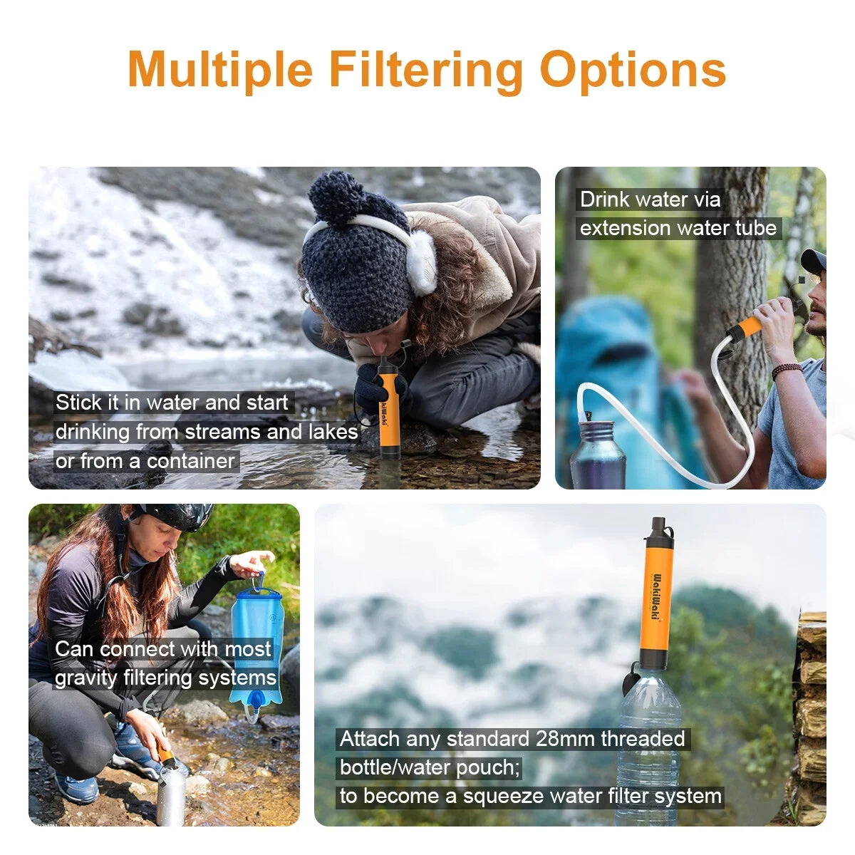 Water Filter Outdoor/Survival Camping Straw,Portable Water Filter 5000L,20pcs