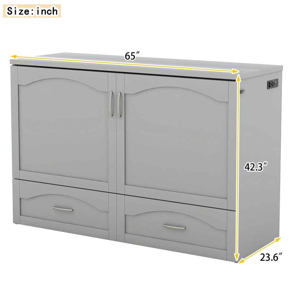 Harper & Bright Designs Full Size Murphy Bed with Shelves, Foldable Wall Bedframe w/Flexible Slats Support, Space-Saving Design, Can Be Folded Into Cabinet, White