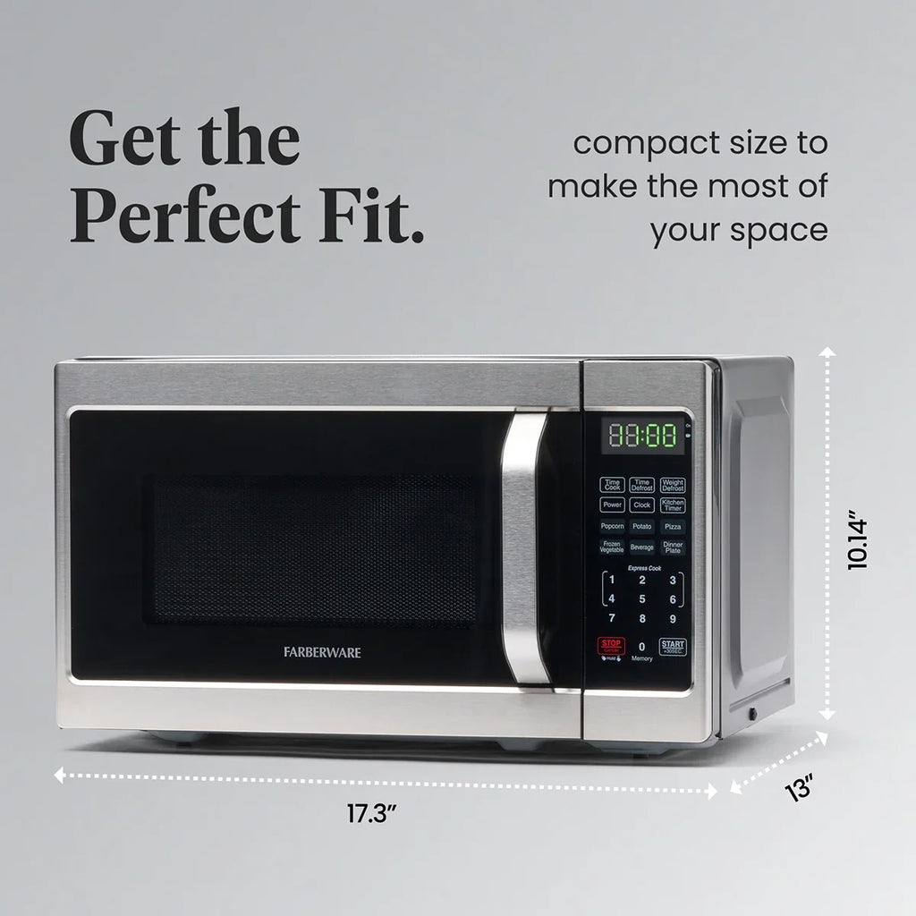Farberware 1.1 Cu. Ft. 1000-Watt Compact Microwave Oven, Black