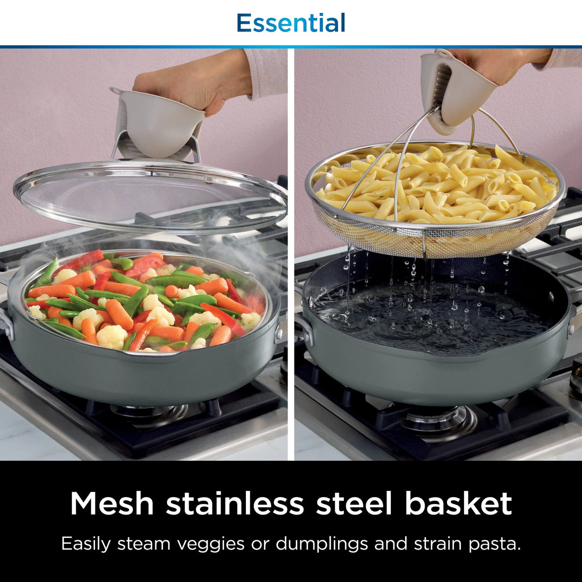 Ninja Foodi Never Stick Possible Pan, Non Stick, Fry Pan, Sea Salt Grey