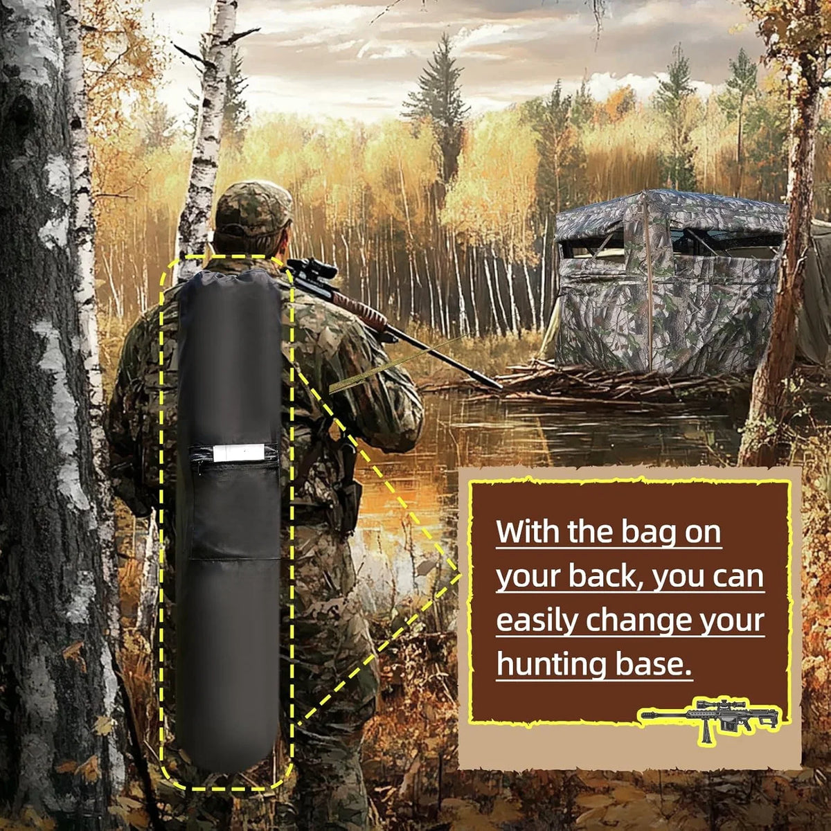 Erommy 360° Camouflage Hunting Blind, Durable and Waterproof with Spacious Interior and Ventilation for 3 People