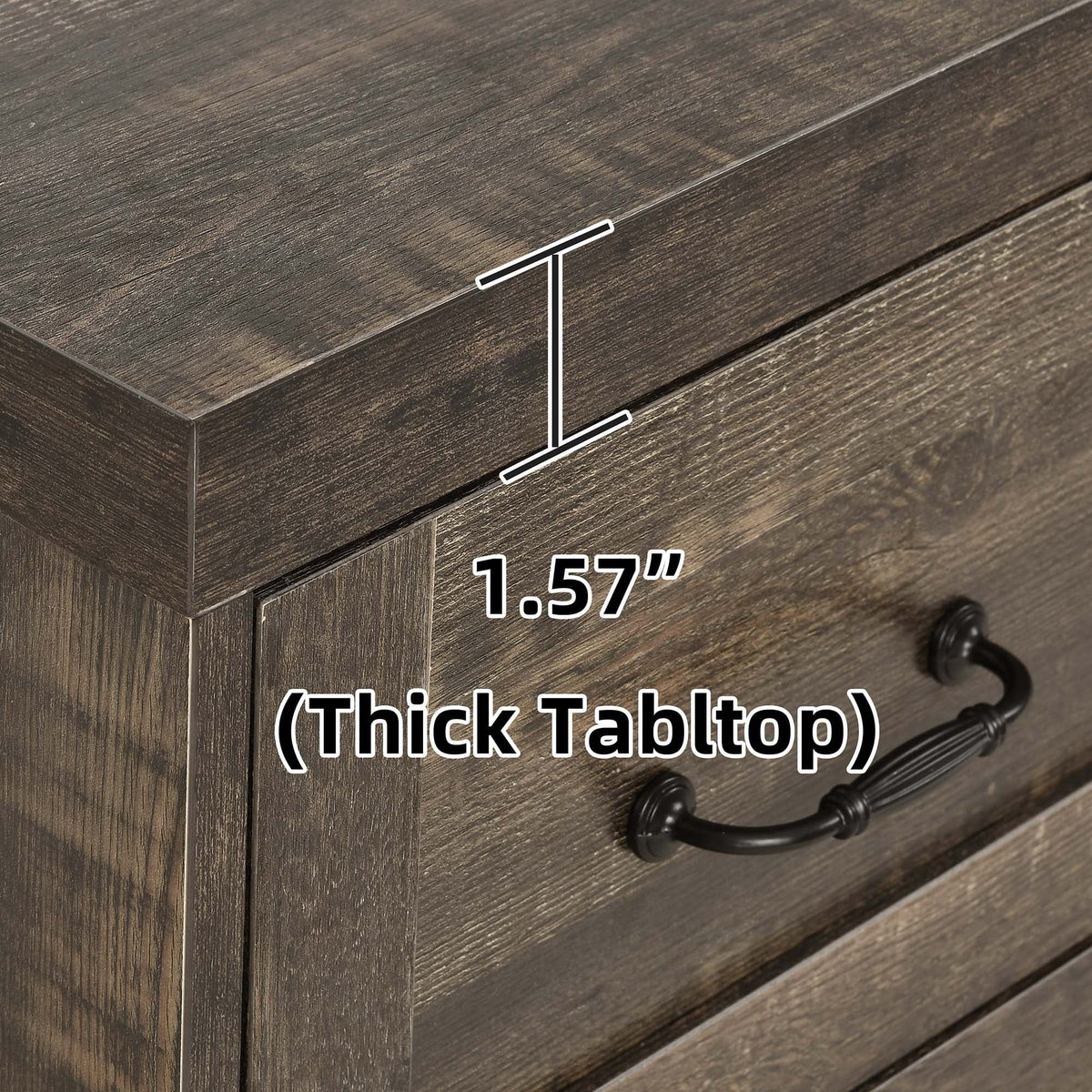 Craftian 7-Drawer Double Dresser Storage Cabinet with Power Outlets, Wood Chest of Drawers, Gray
