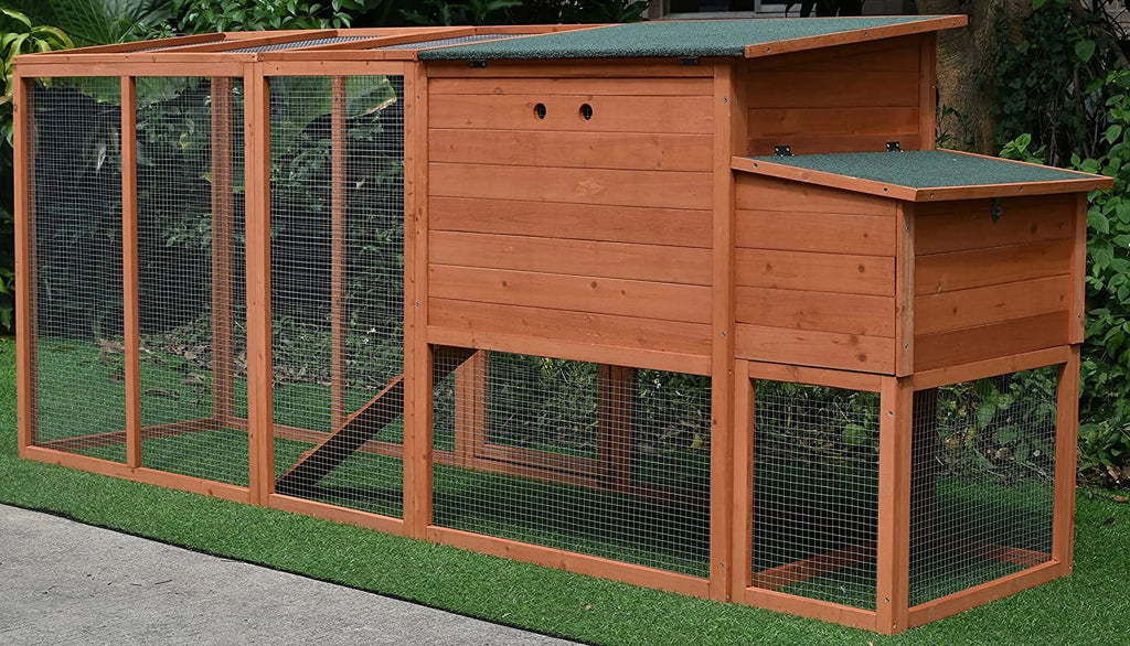 98" Backyard Wood Chicken Coop 2-4 Large Chickens Hen House Run with Nesting Box