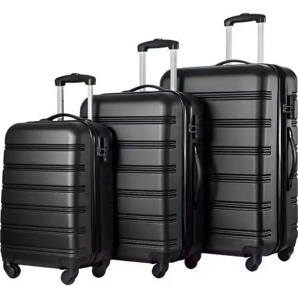 Expandable Suitcase Set of 3 with Double Spinner Wheels, Indestructible PP Material Hard Shell Luggage Sets TSA Lock, Carry on Expandable, Lightweight,20" 24' 28",Pink