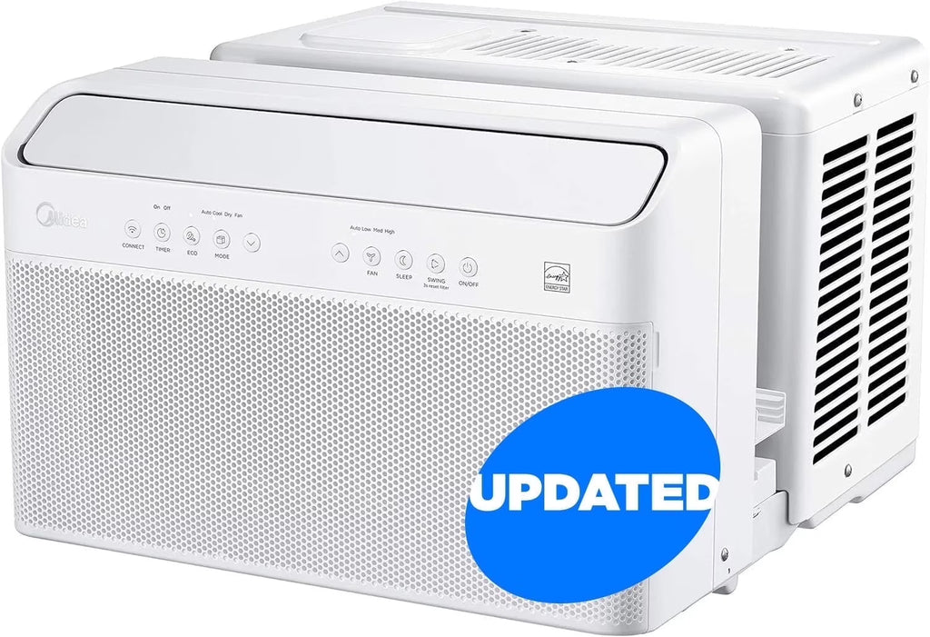 Midea 8,000 BTU Smart Inverter U-Shaped Window Air Conditioner, MAW08W1QWT-T, Updated