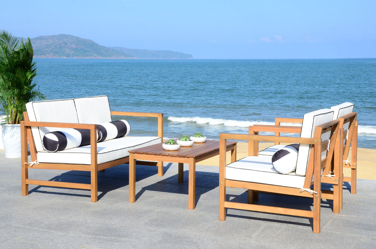 Safavieh Montez 4 Piece Outdoor Set with Accent Pillows
