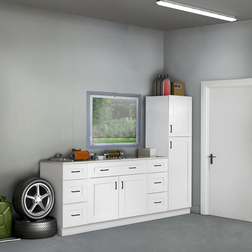 Design House Brookings Solid Wood Ready to Assemble 15"W x 24"H x 12"D Tall Shaker Wall Kitchen Cabinet, White