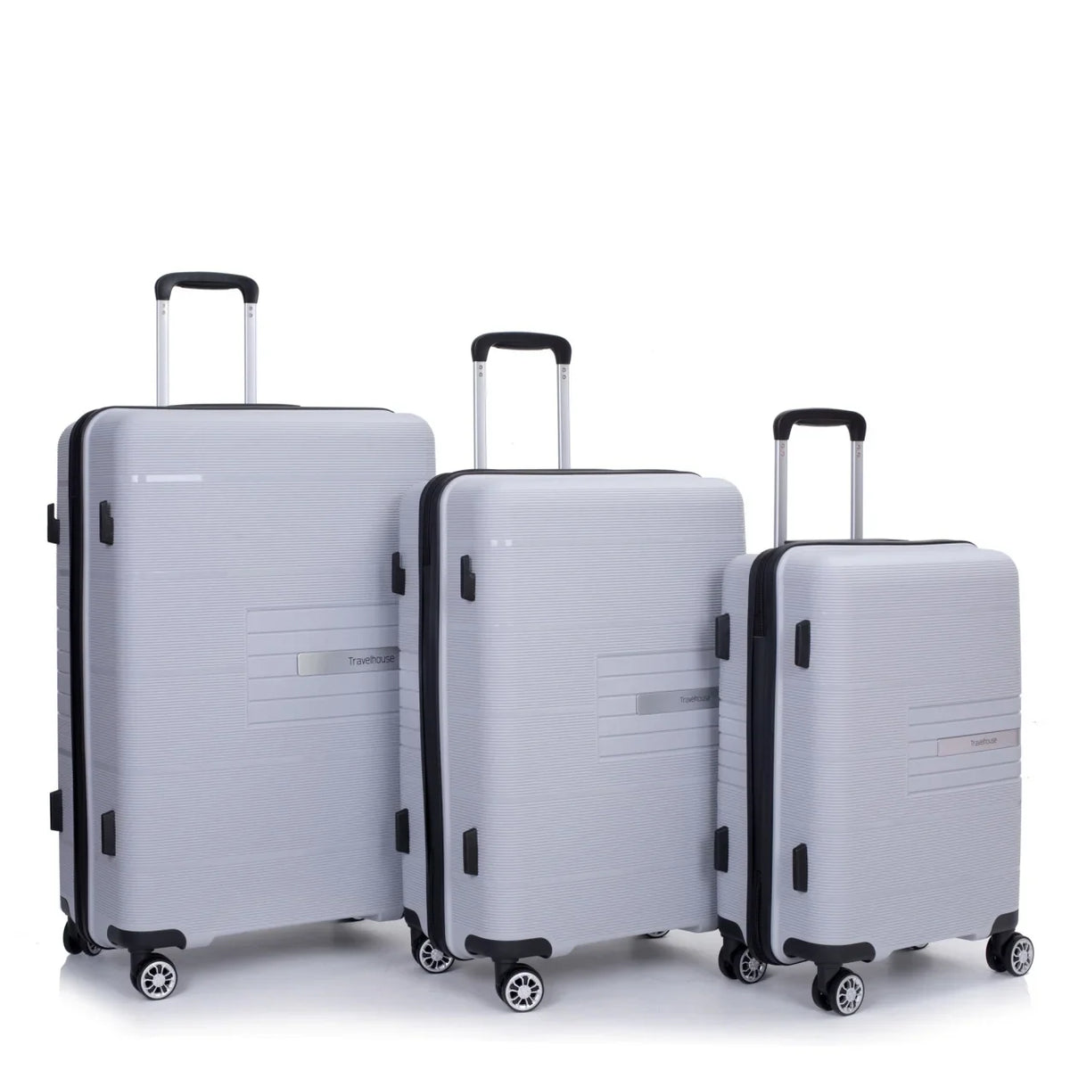Lightweight PP Suitcase Sets with Spinner Wheels TSA Lock, Hardshell Luggage Sets for Travel Trips, 3-Piece Set (20in/24in/28in), Light Green