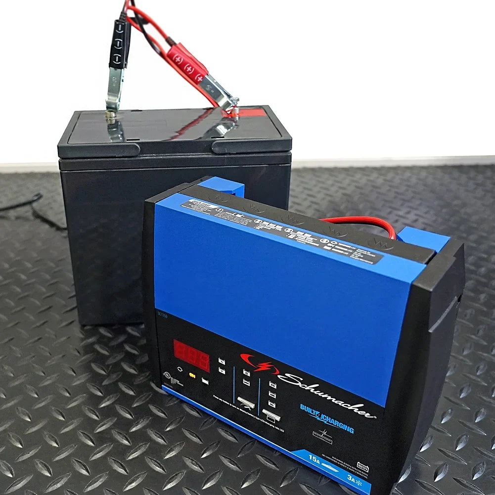 Schumacher Electric 15A Car Battery Charger and Maintainer, Battery Tester, 6V/12V Sport, Auto, and Marine Batteries, SC1359