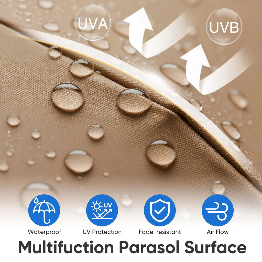 edx 15ft Patio Umbrellas (Base Included), Large Outdoor Double-Sided Rectangle Market Umbrella with Stand for Poolside, Lawn, and Backyard, Navy Blue