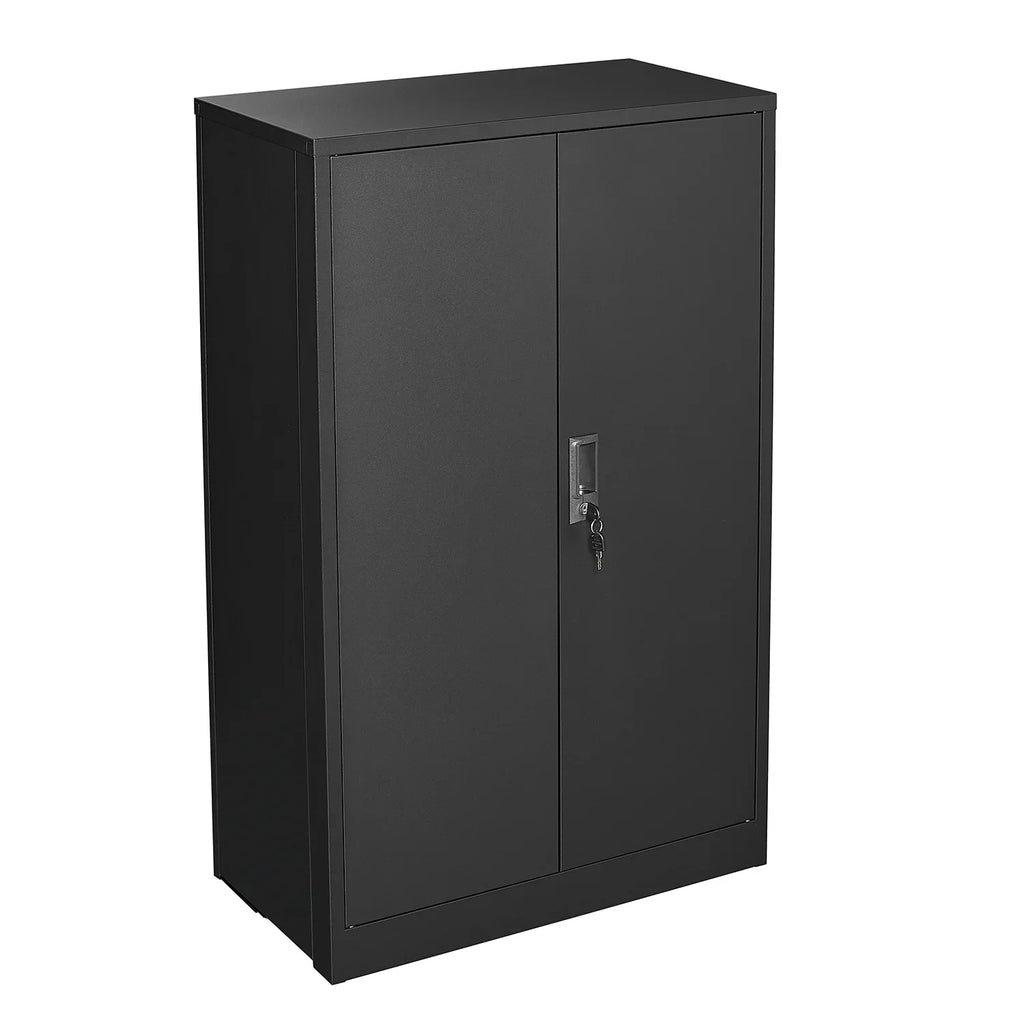 Metal Storage Cabinet with Locking Doors and Adjustable Shelf, Folding Filing Storage Cabinet, Rolling Storage Locker Cabinet for Home Office,School,Garage, White