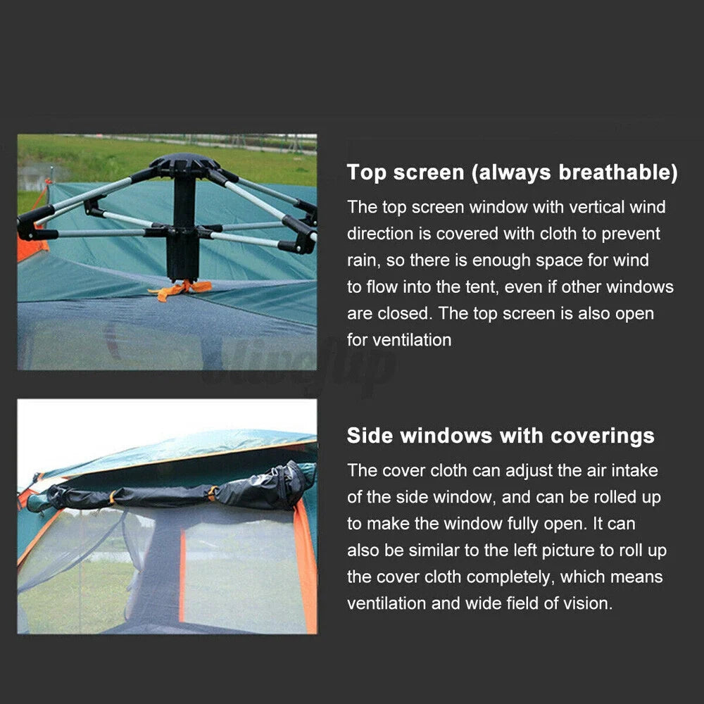 Camping Tent4-6 Person Instant Easy Pop Up Tents for Camping Lightweight Backpacking Tent Automatic Waterproof Family Easy Set Up Tent,Portable Dome Tent for Camping Hiking Traveling