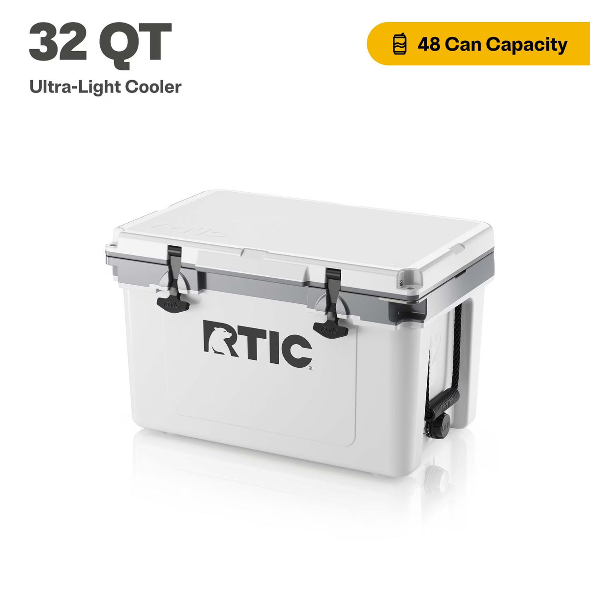 RTIC 32 QT Ultra-Light Hard-Sided Ice Chest Cooler, Fits 48 Cans, Dark Grey & Cool Grey