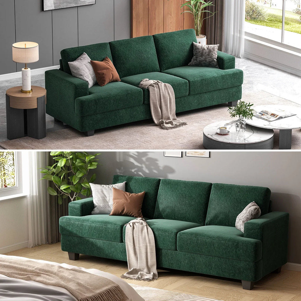 BLAZANT 3 Seater Sofa Oversize, 89" Extra Large Size Sofa Couch with Extra Deep Seats, Modern Loveseat Sofa, Comfortable Fabric, Easy to Install, for Living Room Apartment Lounge, Brown