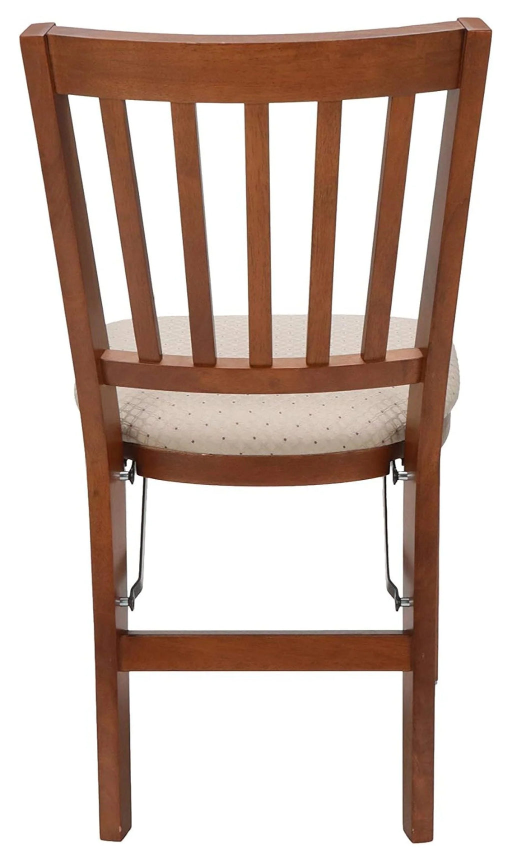 Stakmore Shaker Ladderback Premium Solid Wood Dining Table Folding Chair Set with Fabric Padded Upholstered Seat, Cherry (2 Pack)