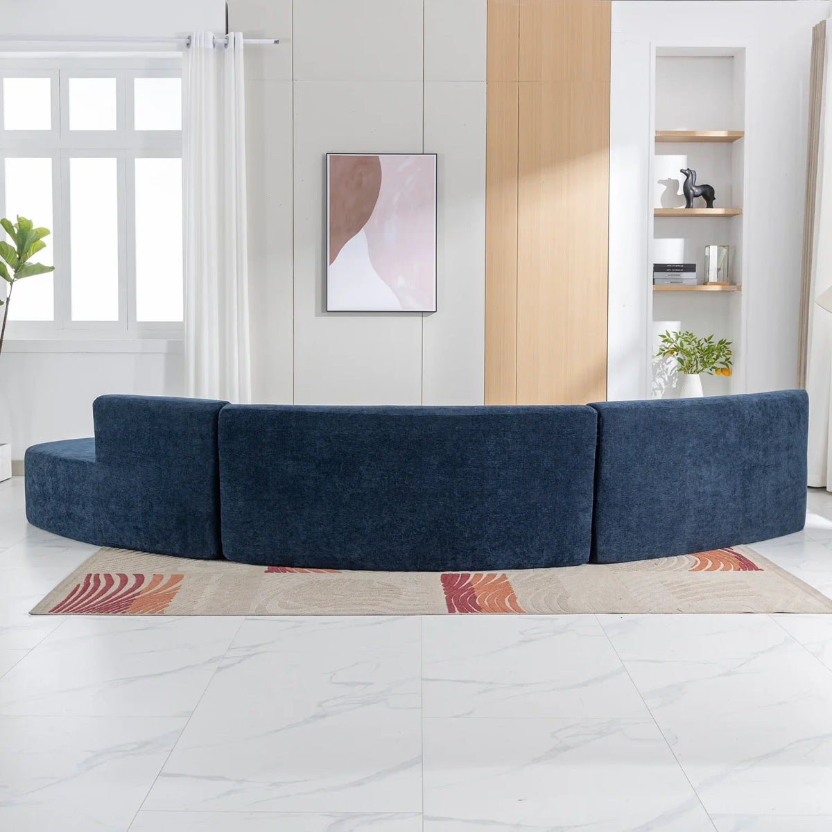 Harper & Bright Designs Modern Curved Floor Sofa Set, Modular Sectional Sponge Couch for Living Room, 2 PC Free Combination No Assembly Foam-Filled Sofa, Beige