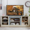 70 Inch TV Stand for TVs up to 80 Inch, Entertainment Center with Storage for Living Room, TV Console for Bedroom, Media Console for 40/50/55/60/65/70/75/80 Inch TV, White