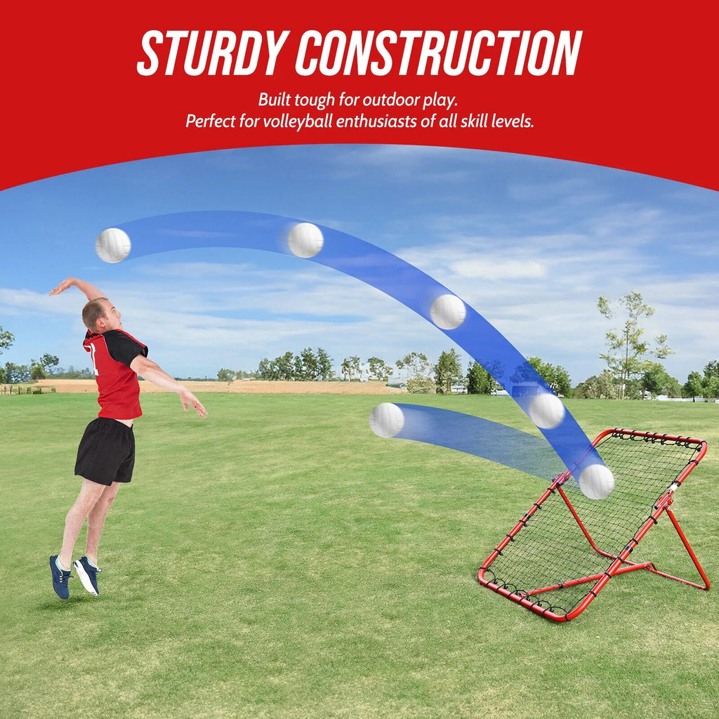 Patiassy Installation-Free Volleyball Rebounder Net 7 Adjustable Angles Volleyball Practice Net with Adjustable Angles, Heavy Duty Baseball Rebounder Net Soccer Rebounder, 3.8 x 4.5 feet