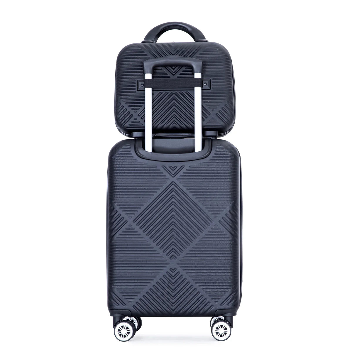 Tripcomp Luggage Sets 4 Piece Suitcase Set (14/20/24/28)Hardside Suitcase with Spinner Wheels Lightweight Carry on Luggage(Black)