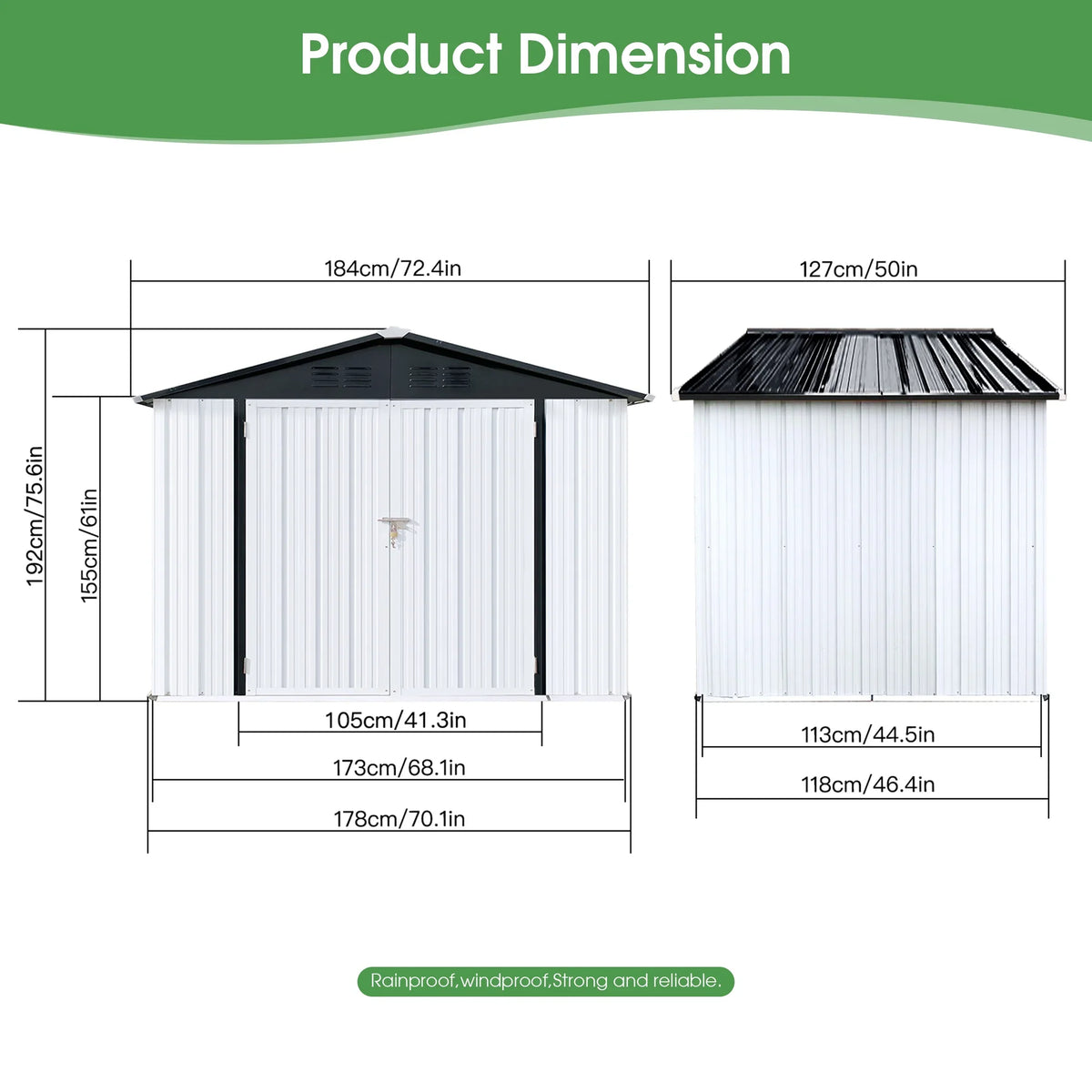 Aukfa Outdoor Storage Shed, 5 X 4 FT Metal Garden Shed, Waterproof Tool Shed for Backyard Patio, Brown
