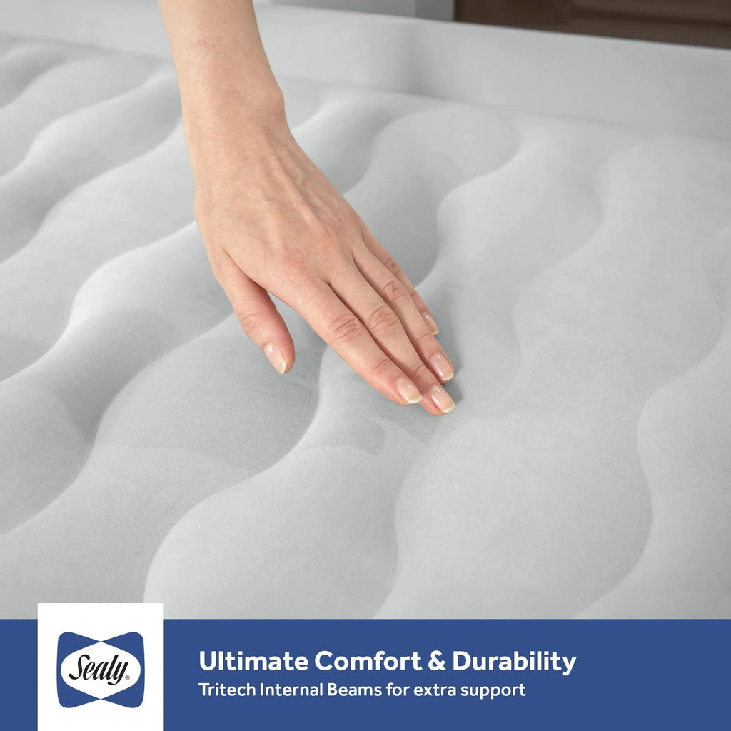 Tritech 18" Inflatable Air Mattress Bed with Built-in Pump, Storage Bag, and Repair Patch, for Indoor and Outdoor Use, Twin