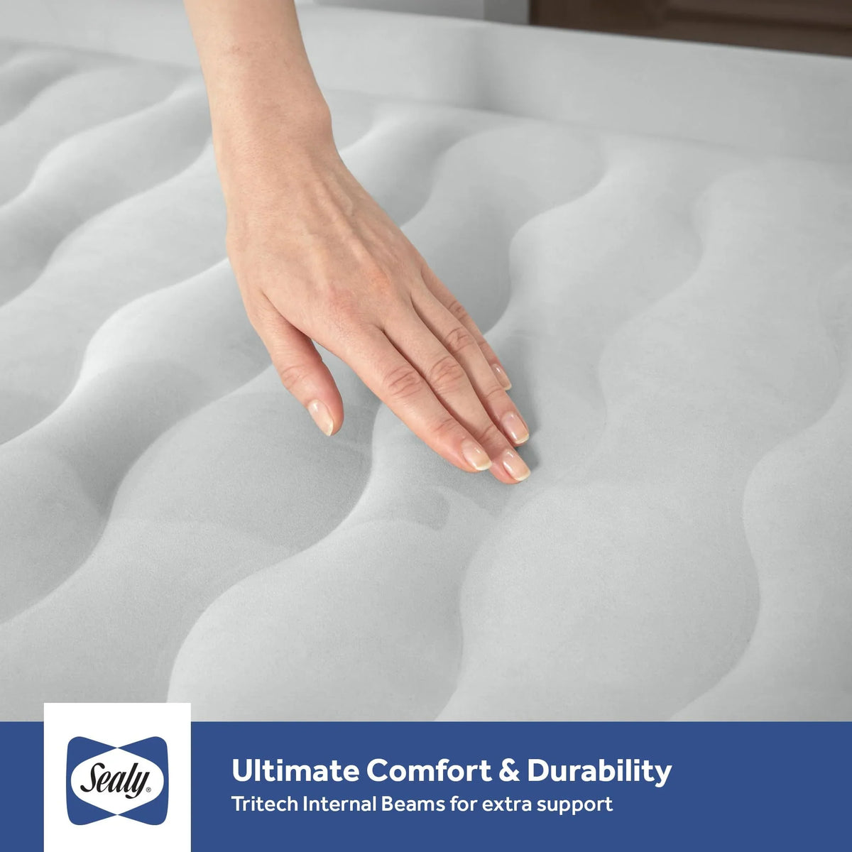 Tritech 18" Inflatable Air Mattress Bed with Built-in Pump, Storage Bag, and Repair Patch, for Indoor and Outdoor Use, Twin