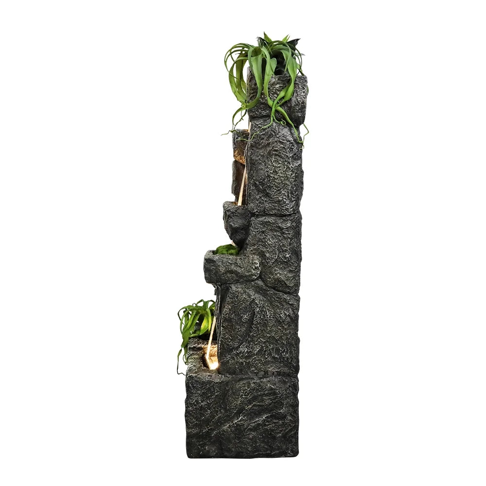 55.5-in Outdoor Garden Water Fountain 4 Tiers Large Cascading Fountain