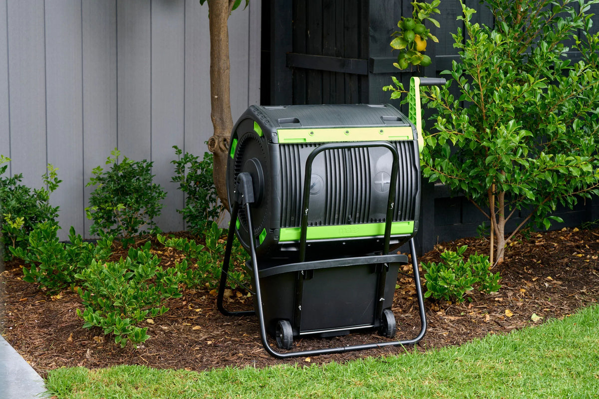 Maze RSI- 48 Gallon Geared Two Compartment Compost Tumbler and Cart