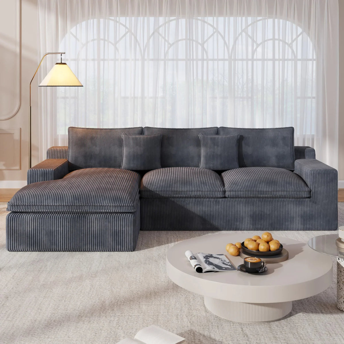 108" Modular Sectional Sofa, Cloud Sectional Couch with Deep Seat, Modern Modular L-Shape Sofa Couch with Chaise,Upholstered Couches for Living Room Bedroom
