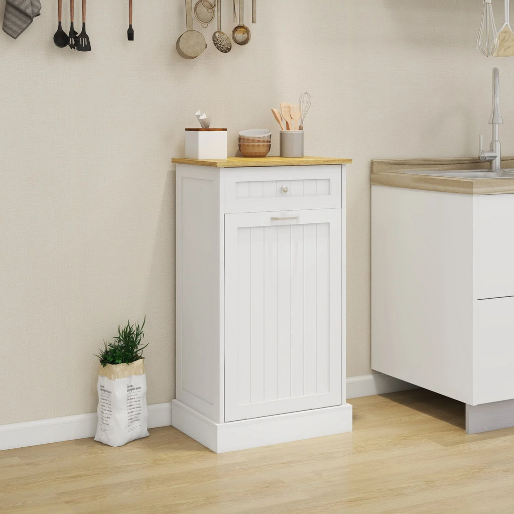 Tilt Out Trash Bin Cabinet 13 Gallon Pet Proof Trash Can Holder Kitchen Island Without Garbage Bin or Tilt Out Laundry Hamper,Hidden Trash can Cabinet Pull Out
