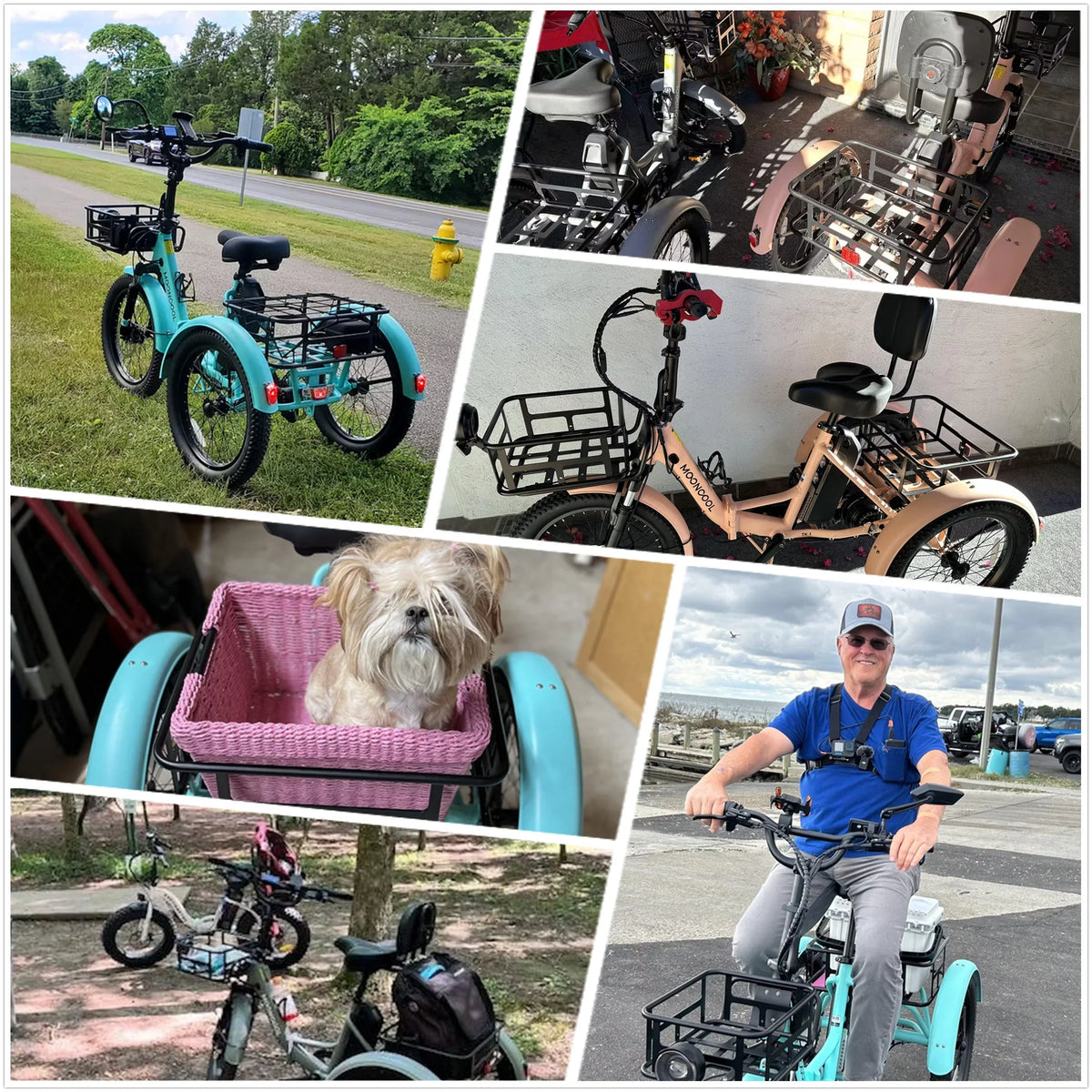 ABORON 3.0 Fat Tire Electric Trike for Senior Foldable E-Bike, 500W Motorized Tricycle Adult 20" Folding 3 Wheel Electric Commute Bike Trike w/48V Battery and Storage Baskets,