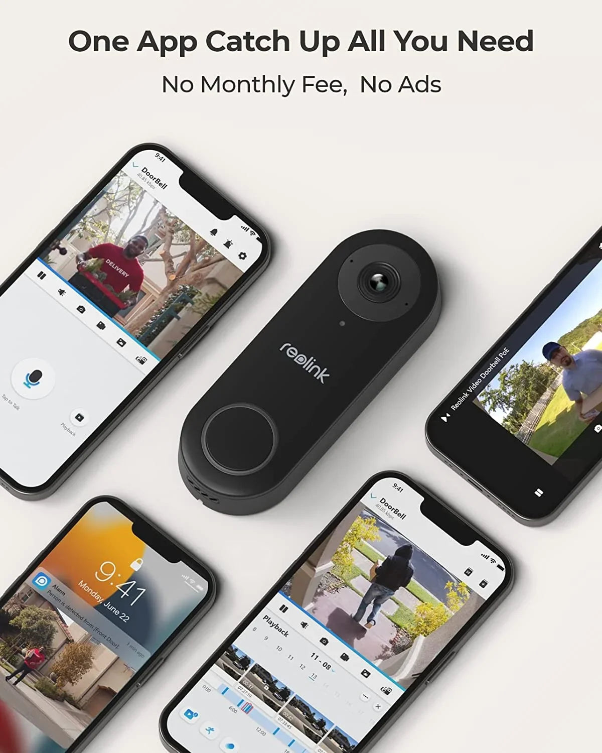 Reolink 2pcs Doorbell(PoE Version) 180" Diagonal, 5MP IP Security Camera with Chime, Secured Local Storage, No Monthly Fee