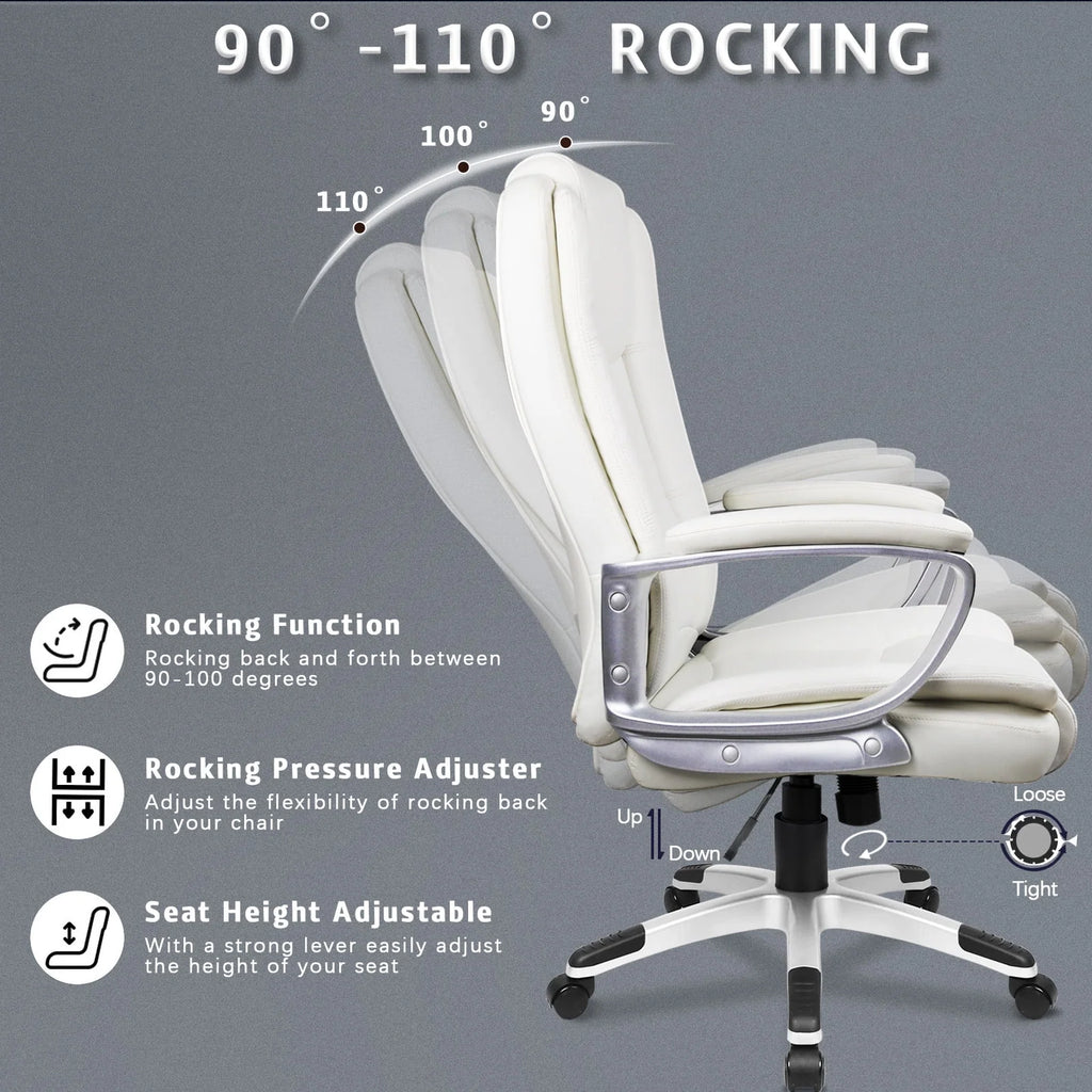 Waleaf Home Office Chair, 400LBS 8Hours Heavy Duty Design, Ergonomic High Back Cushion Lumbar Back Support, Computer Desk Chair, Big and Tall Chair for Work