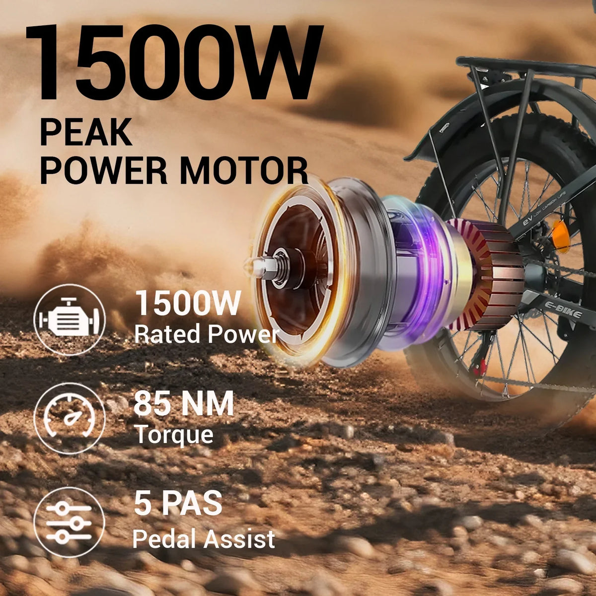 3000W Peak Dual Motor E-Bike, 52V 25AH Battery Elec-tric Bike for Adults, 35MPH Mountain AWD 7-Speed Snow E-Bike with 24" x 4.0 Fat Tire for Mountain Snow Hunting Commuting