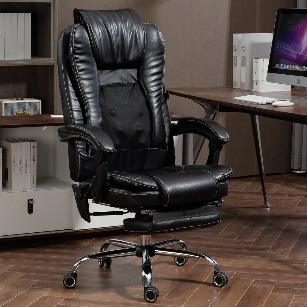 Kneading Massage Executive Office Chair With 40"-50" Heating, 160" Reclining Office Chair With Footrest, Ergonomic Chair With Backrest And 4 Mode Messgage Office Chair