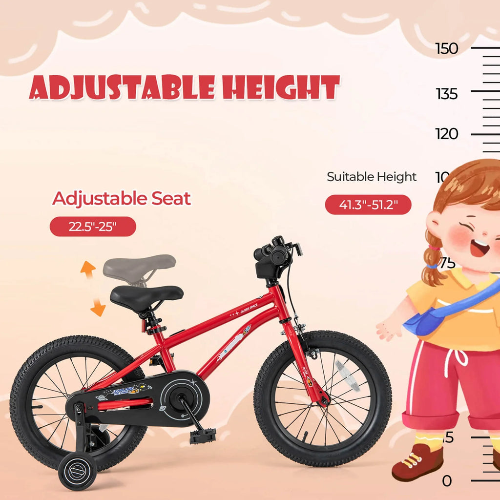 Costway 16-Inch Kid’s Bike for 4-7 Years Old with Adjustable Saddle & Anti-slip Handlebar Black