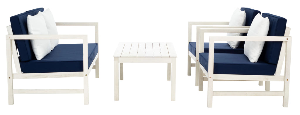 Safavieh Montez 4 Piece Outdoor Set with Accent Pillows