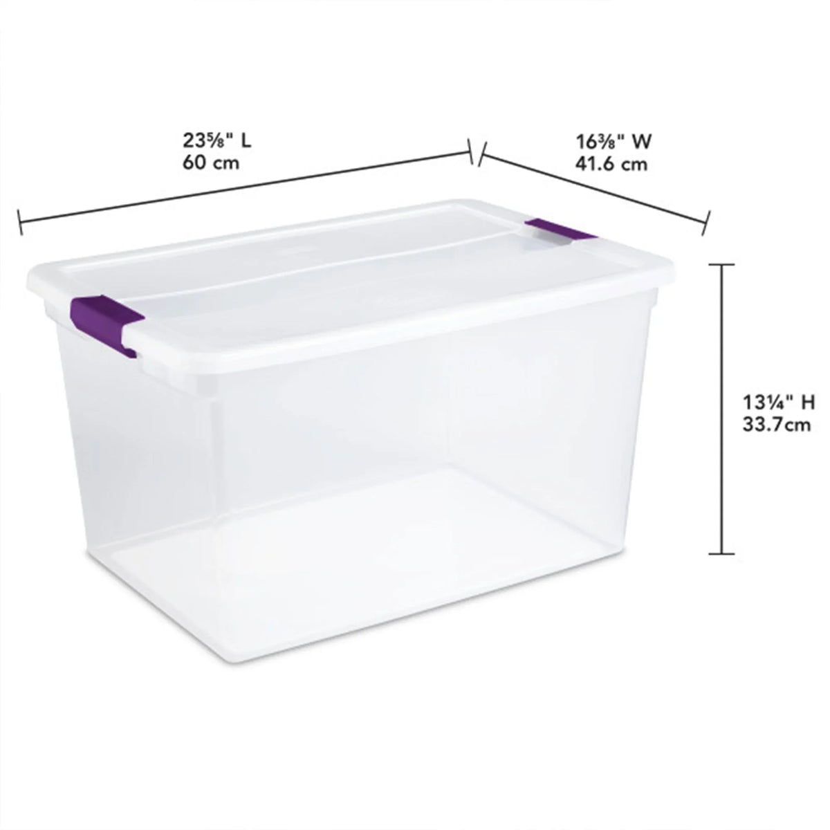 Sterilite 66 Quart Clear Plastic Latching Storage Container Tote, 6 Pack