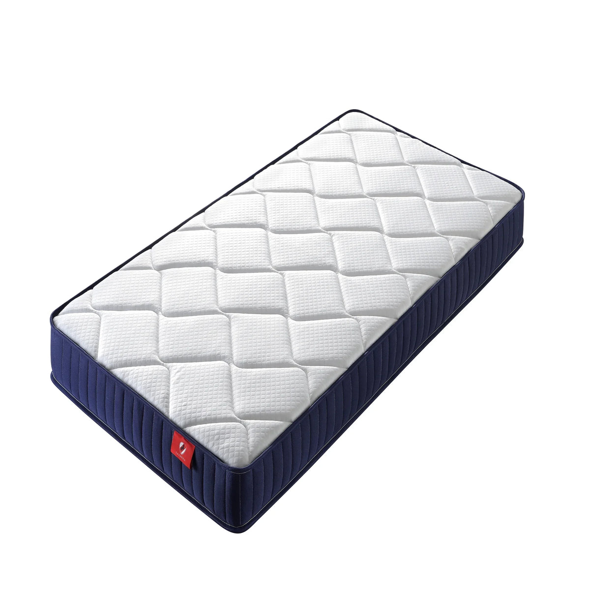 Twin Mattress,Hybrid Innerspring and Memory Foam Mattress in a Box,Medium Firm Support with Cooling Fabric,CertiPUR-US Certified,75"x39"x6",White+Blue