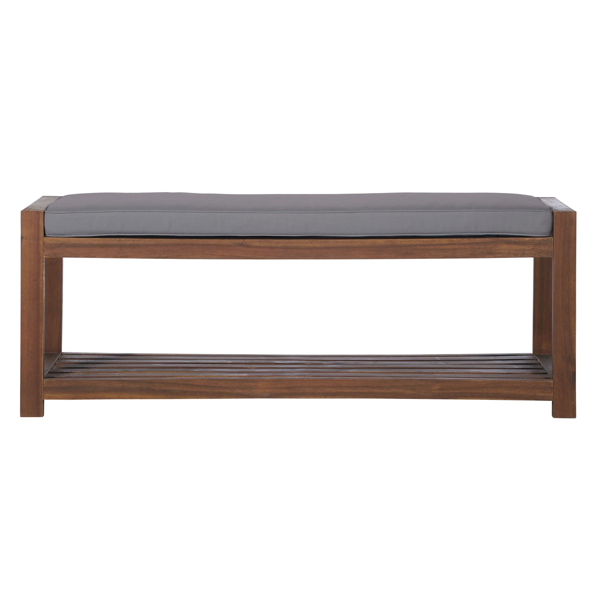 Manor Park Chevron Outdoor Storage Acacia Wood Bench - Brown