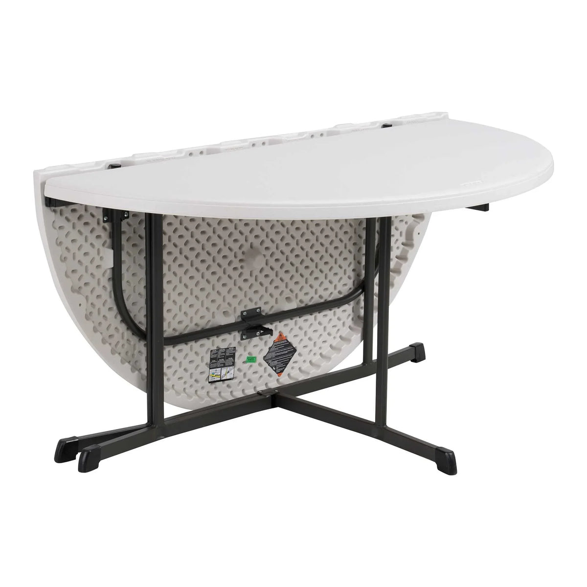 Lifetime Commercial Fold-in-Half 60 in Indoor/Outdoor Folding Round Table White Granite 1 Piece 1 Count