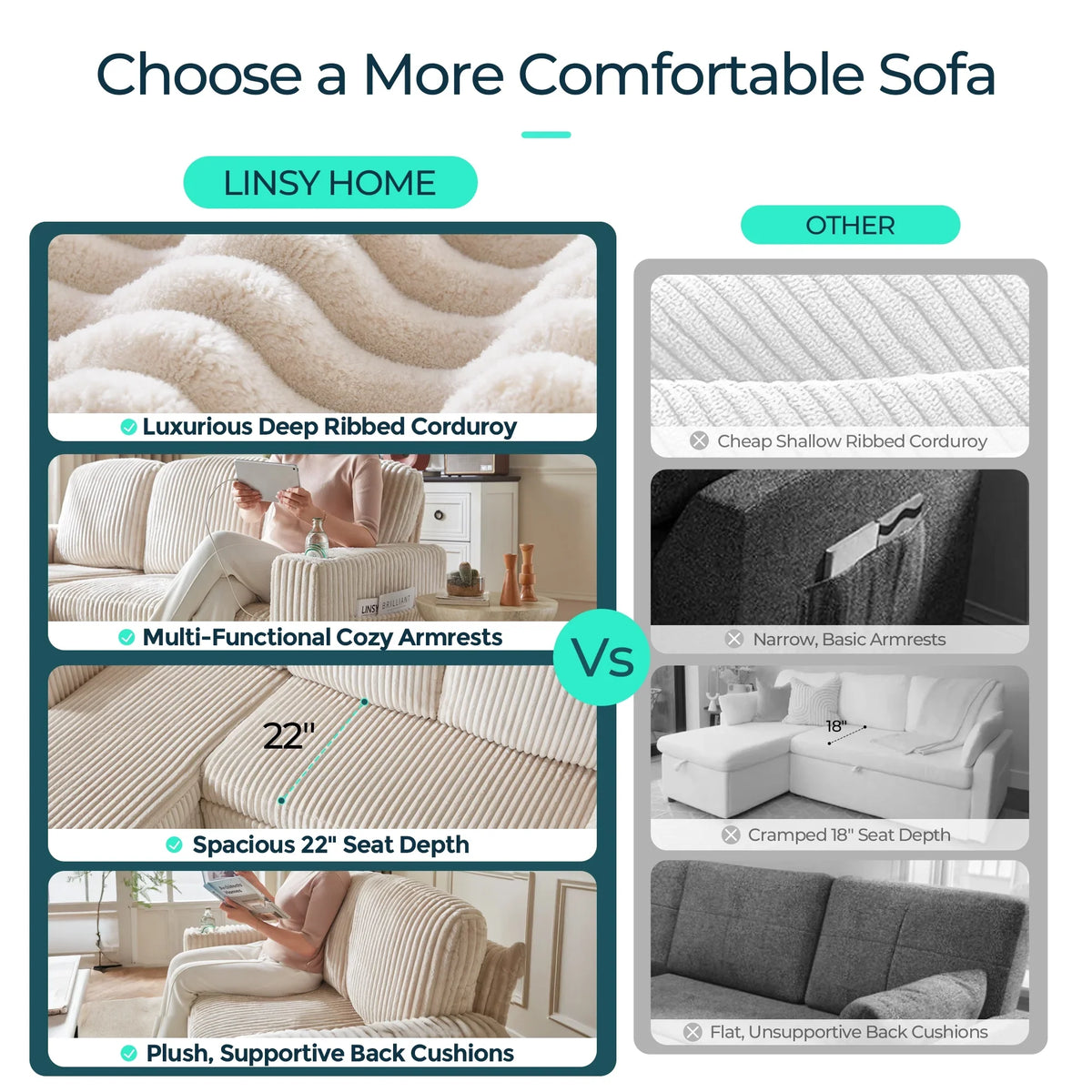 Linsy Home Storage Sectional Sleeper Sofa with Pull Out Bed, 9 Seat Modular Sectional Sofa with with USB & Cup Holder, Plush Corduroy Sectional Couches for Living Room, Green