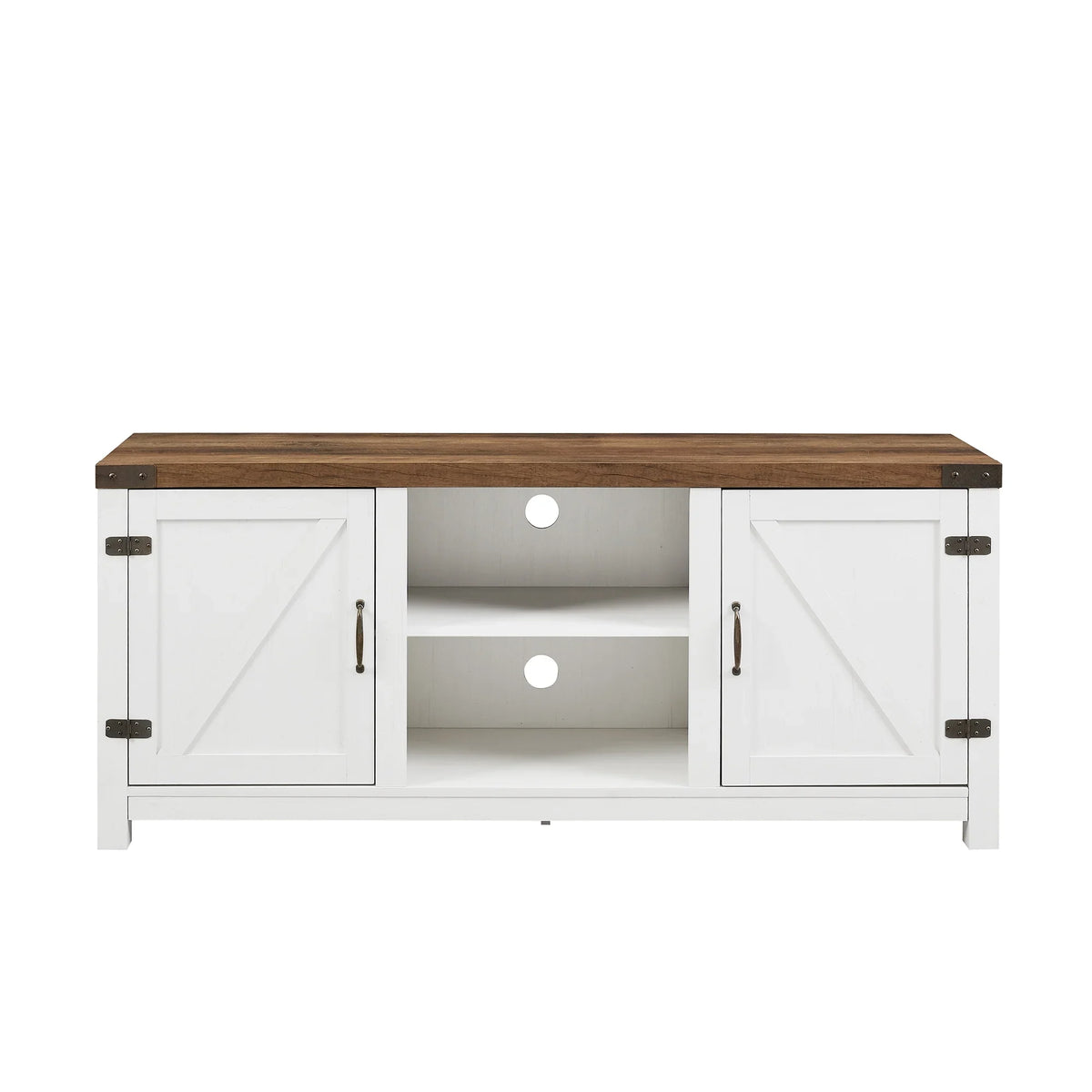 Walker Edison Modern Farmhouse Barn Door TV Stand for TVs up to 65", Grey Wash