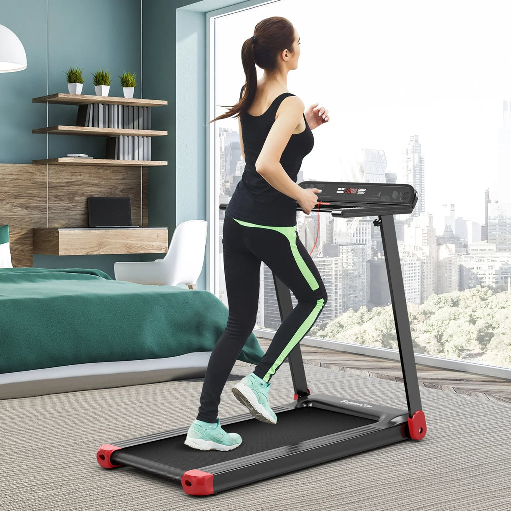 Gymax Electric Folding Treadmill Portable Cardio Running Machine w/ APP Control Red