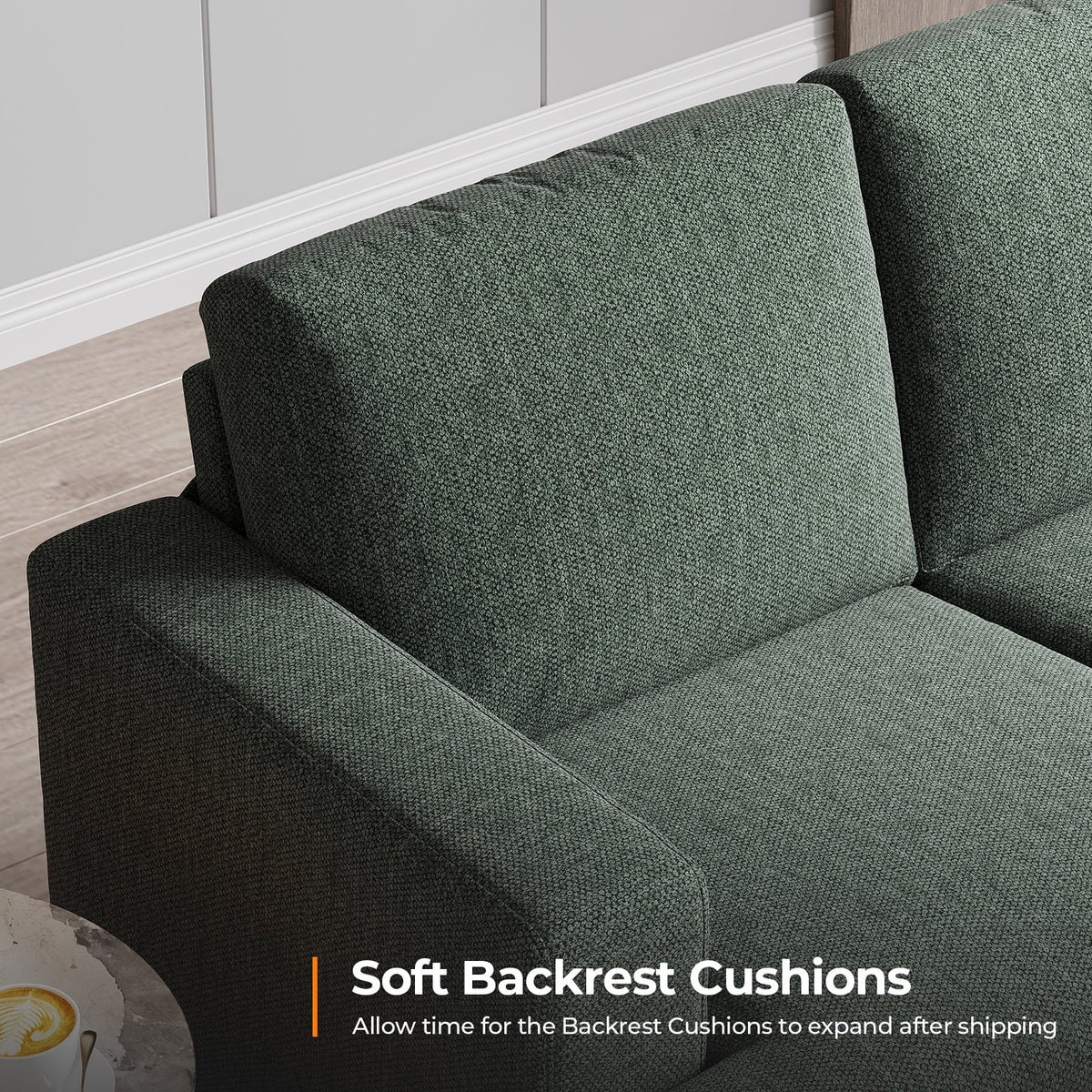 BLAZANT 3 Seater Sofa Oversize, 89" Extra Large Size Sofa Couch with Extra Deep Seats, Modern Loveseat Sofa, Comfortable Fabric, Easy to Install, for Living Room Apartment Lounge, Brown