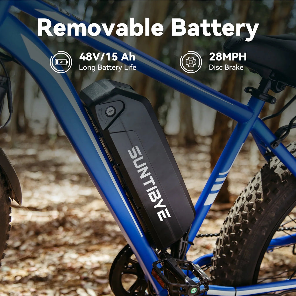 SUNTIBYE EB26 26" Fat Tire E Bike for Adults Set of 2, 1500W Electric Mountain Bikes, 28MPH Off-road Ebike, 48V 15Ah UL2849, Black