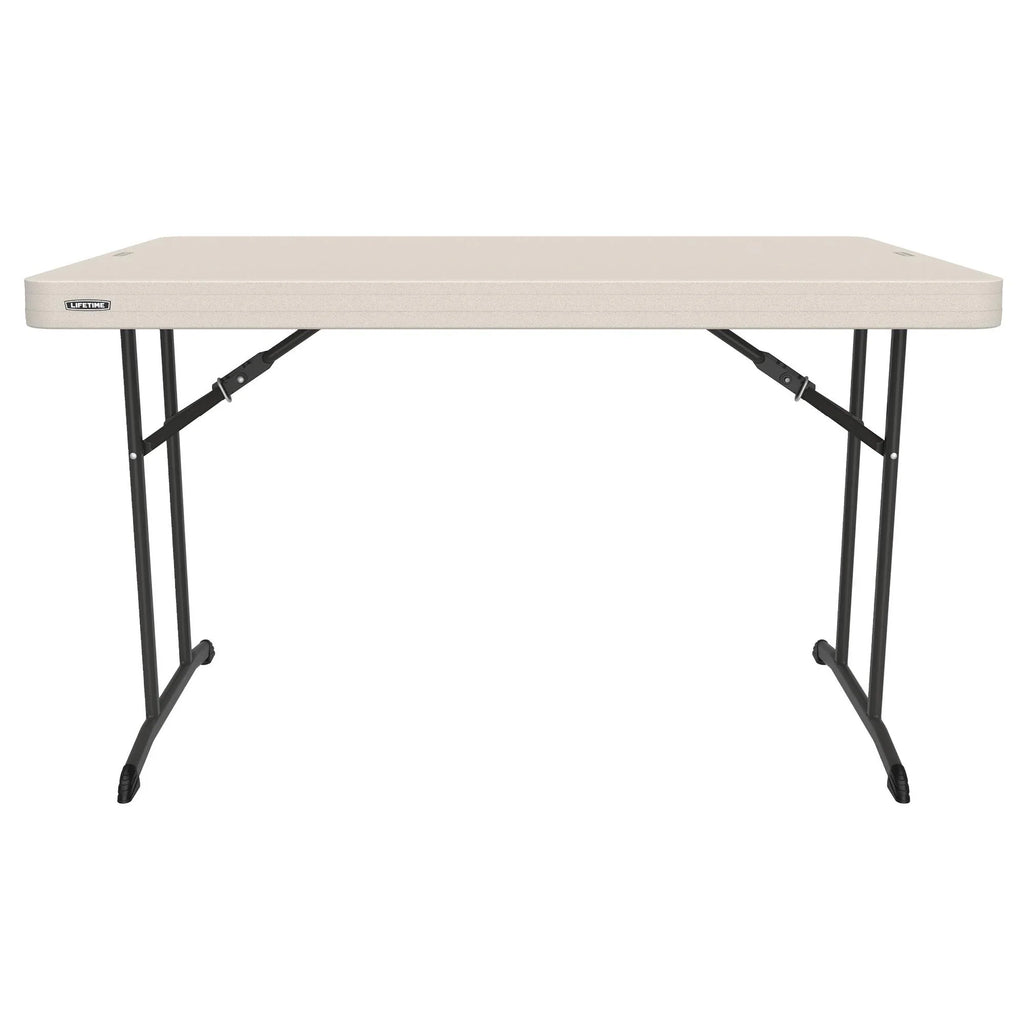 Lifetime 4 Foot Rectangle Folding Table, Indoor/Outdoor Commercial Grade, Almond (80568)
